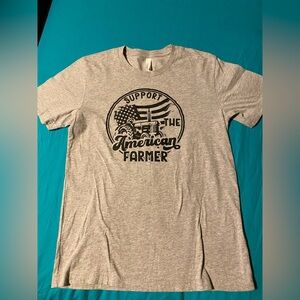 Bella canvas, womens grey size medium. Support American farmers